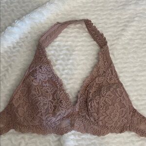 Lace Halter Bralette in Mauve